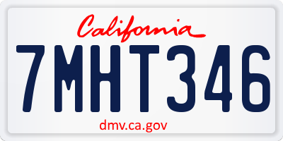 CA license plate 7MHT346