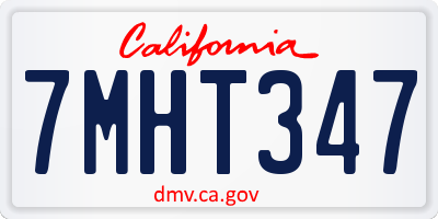 CA license plate 7MHT347