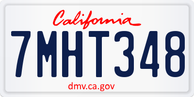 CA license plate 7MHT348
