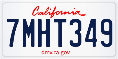 CA license plate 7MHT349
