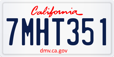 CA license plate 7MHT351