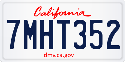 CA license plate 7MHT352