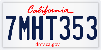 CA license plate 7MHT353