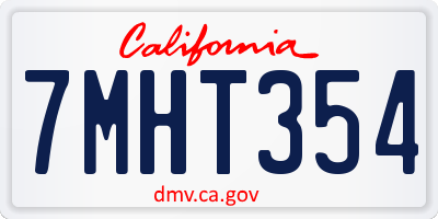 CA license plate 7MHT354