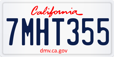 CA license plate 7MHT355