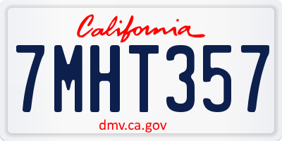 CA license plate 7MHT357
