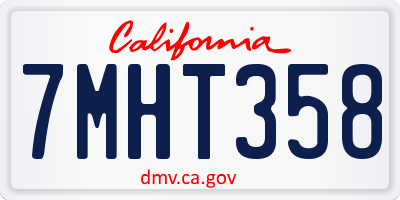 CA license plate 7MHT358