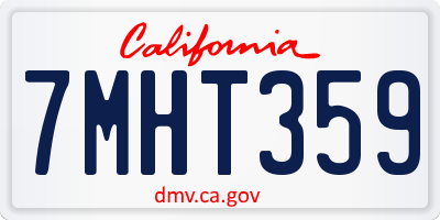 CA license plate 7MHT359