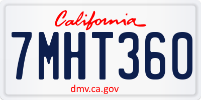 CA license plate 7MHT360