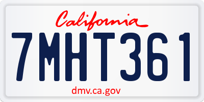 CA license plate 7MHT361