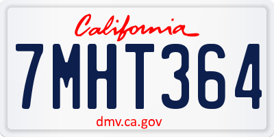 CA license plate 7MHT364