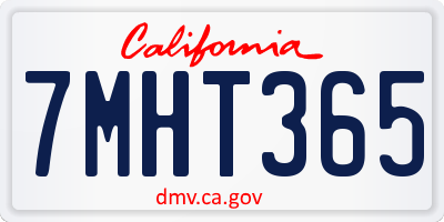 CA license plate 7MHT365