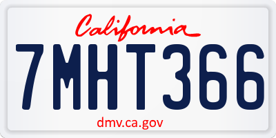 CA license plate 7MHT366