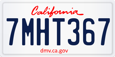 CA license plate 7MHT367