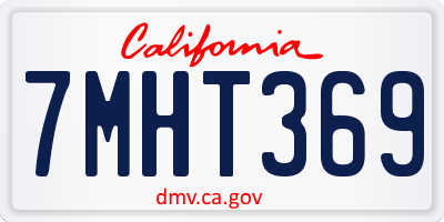 CA license plate 7MHT369