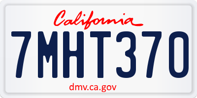 CA license plate 7MHT370