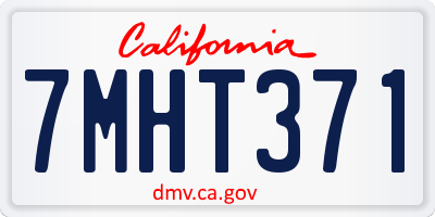 CA license plate 7MHT371