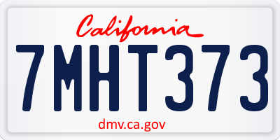 CA license plate 7MHT373