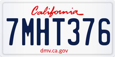 CA license plate 7MHT376
