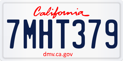 CA license plate 7MHT379