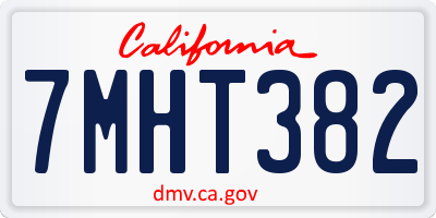 CA license plate 7MHT382