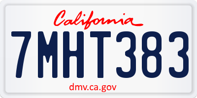 CA license plate 7MHT383