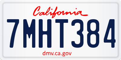 CA license plate 7MHT384
