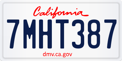 CA license plate 7MHT387