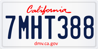 CA license plate 7MHT388