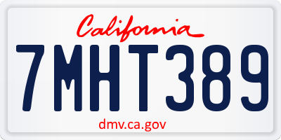 CA license plate 7MHT389