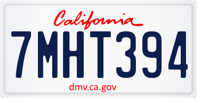 CA license plate 7MHT394