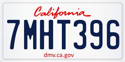 CA license plate 7MHT396