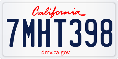 CA license plate 7MHT398