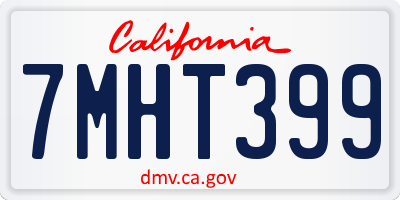CA license plate 7MHT399
