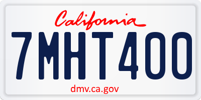 CA license plate 7MHT400