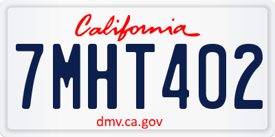 CA license plate 7MHT402