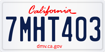 CA license plate 7MHT403