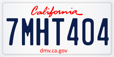 CA license plate 7MHT404