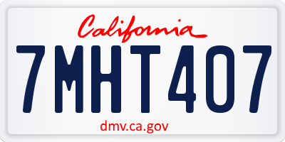 CA license plate 7MHT407