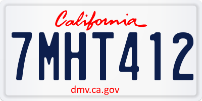 CA license plate 7MHT412