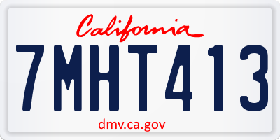 CA license plate 7MHT413