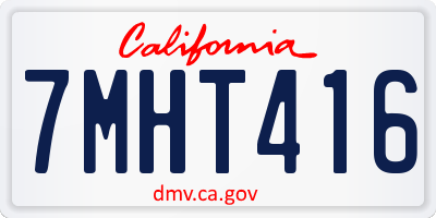 CA license plate 7MHT416