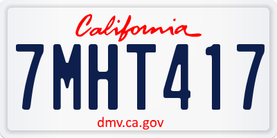 CA license plate 7MHT417
