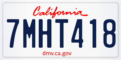 CA license plate 7MHT418