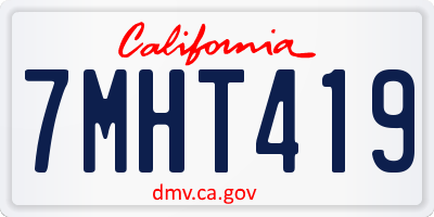 CA license plate 7MHT419