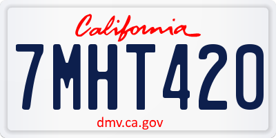 CA license plate 7MHT420