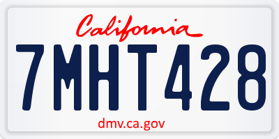 CA license plate 7MHT428
