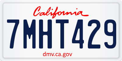 CA license plate 7MHT429