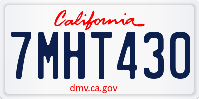 CA license plate 7MHT430
