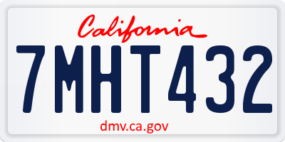 CA license plate 7MHT432